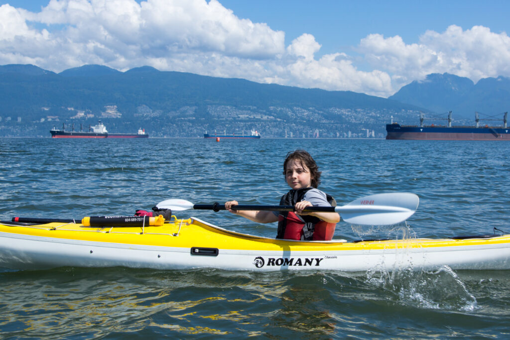 kid in a kayak